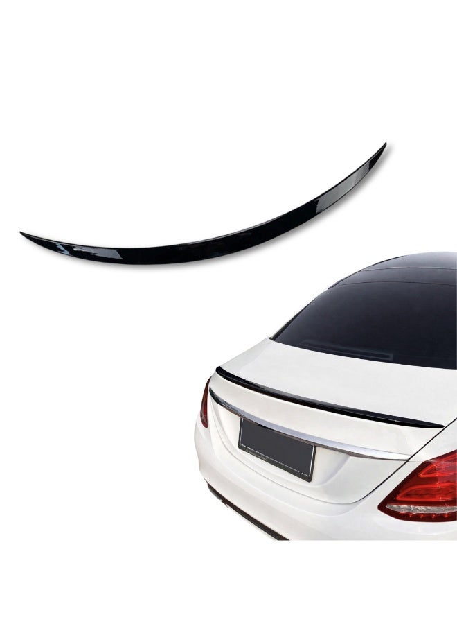 MOTOR FIT Rear Trunk Spoiler (Type A) for Mercedes-Benz C-Class (2015–2021), Gloss Black ABS Lip Spoiler, OEM-Style Sport Upgrade, No Drill Installation - Image 1